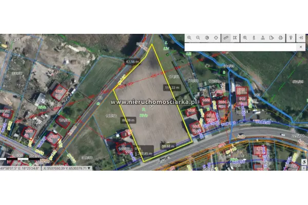 wodzisławski, Gorzyce, Działka Gorzyce DK78 ul. Rybnicka 68A