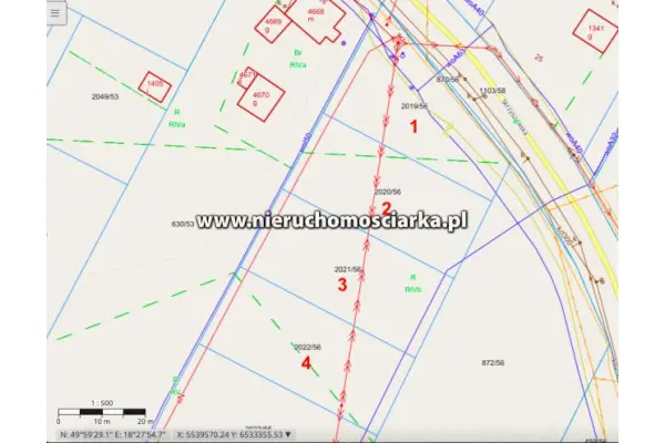 wodzisławski, Wodzisław Śląski, Cztery działki budowlane Wodzisław ul.Skrzyszowska