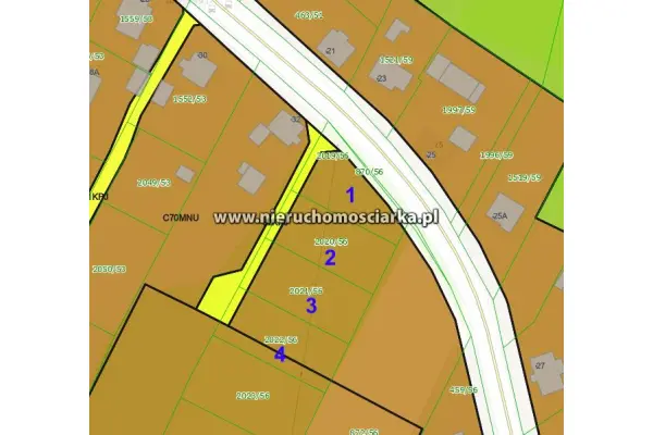 wodzisławski, Wodzisław Śląski, Cztery działki budowlane Wodzisław ul.Skrzyszowska