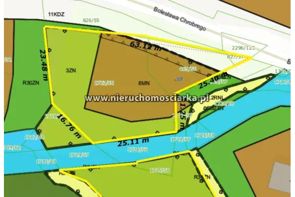 wodzisławski, Wodzisław Śląski, Działka budowlano-zielona, las, strumyk Chrobrego